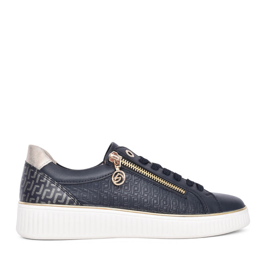 Ladies D2e00 Laced Trainer In Navy