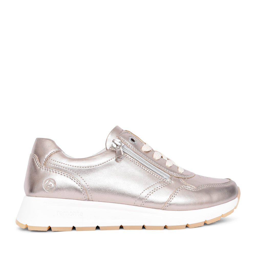 Ladies D2g01 Laced Trainer In Metallic
