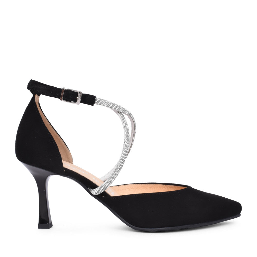 Ladies 4216 G-fit Medium Heel Court Shoe In Black