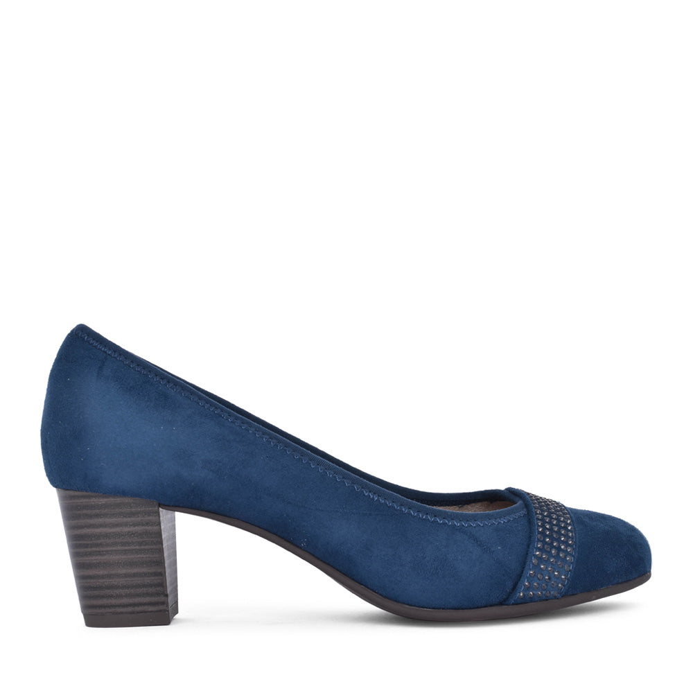 Ladies 8-22467 Low Heel Court Shoe In Navy