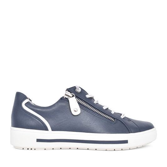 Ladies 8-23660 Laced Trainer In Navy