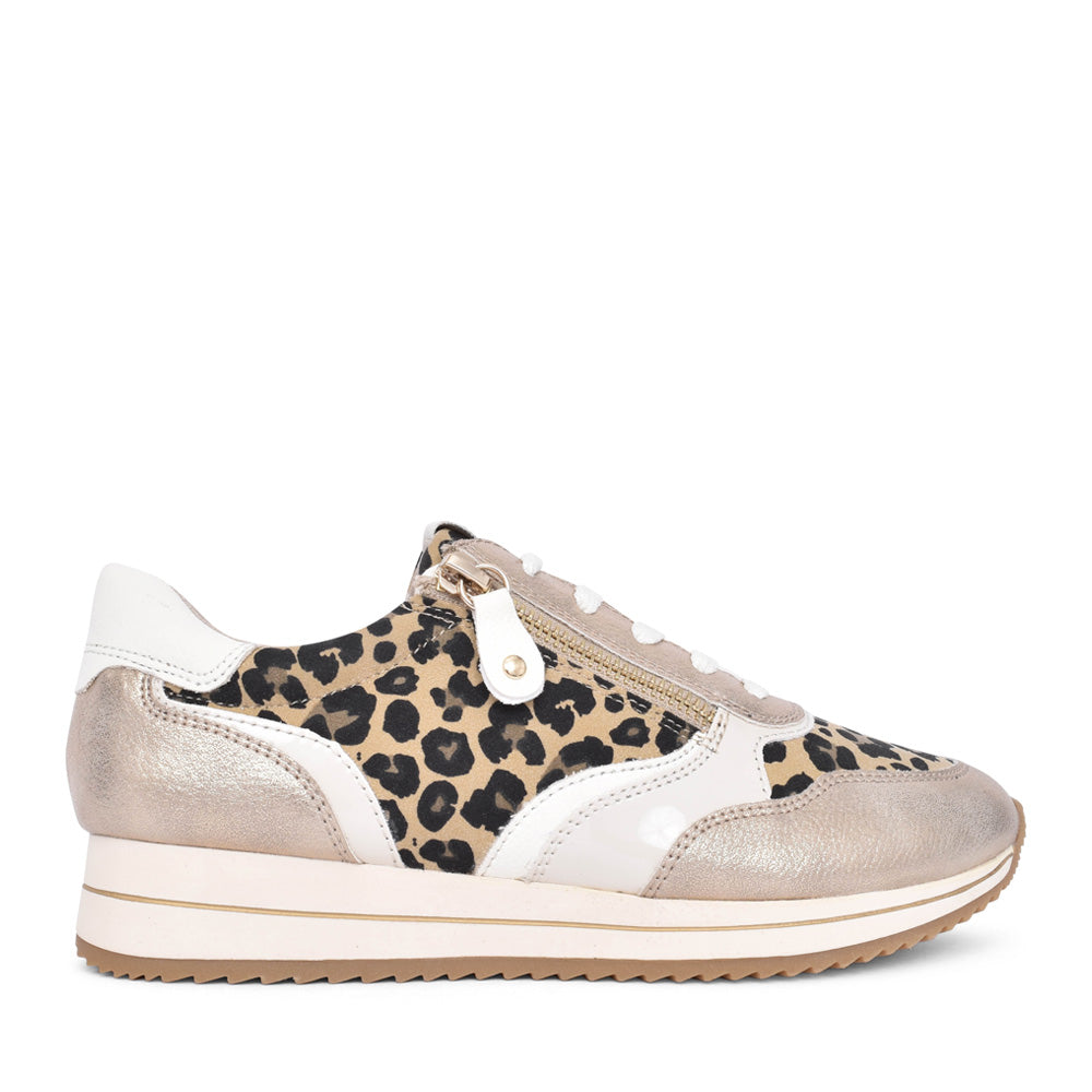 Ladies 8-253774 Laced Trainer In Leopard