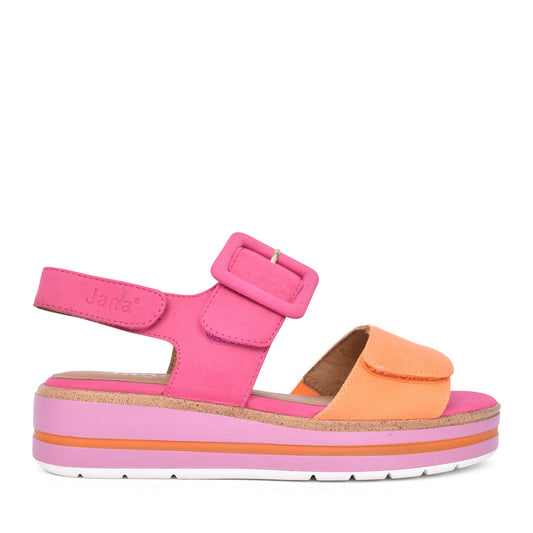 Ladies 8-28266 Velcro Sandal In Orange