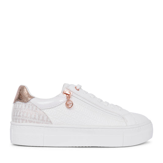 Ladies 1-23313 Laced Trainer In White