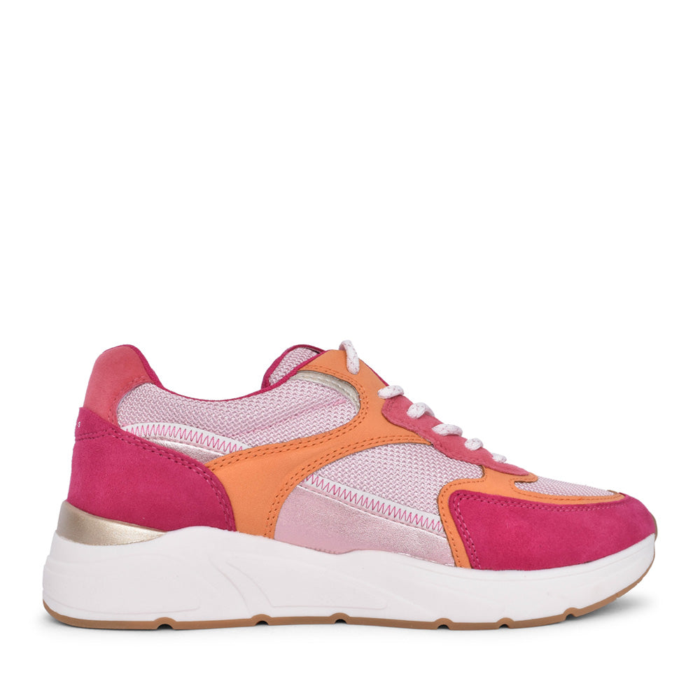 Ladies 1-23745 Laced Trainer In Fuchsia