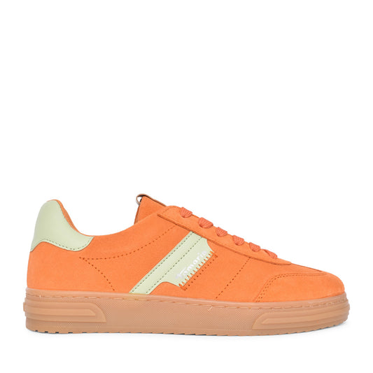 Ladies 1-23788 Laced Trainer In Orange