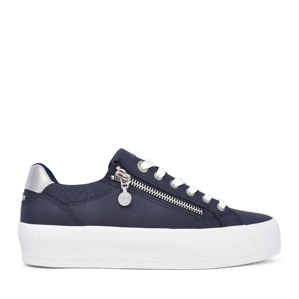 Ladies 5-23600 Laced Trainer In Navy