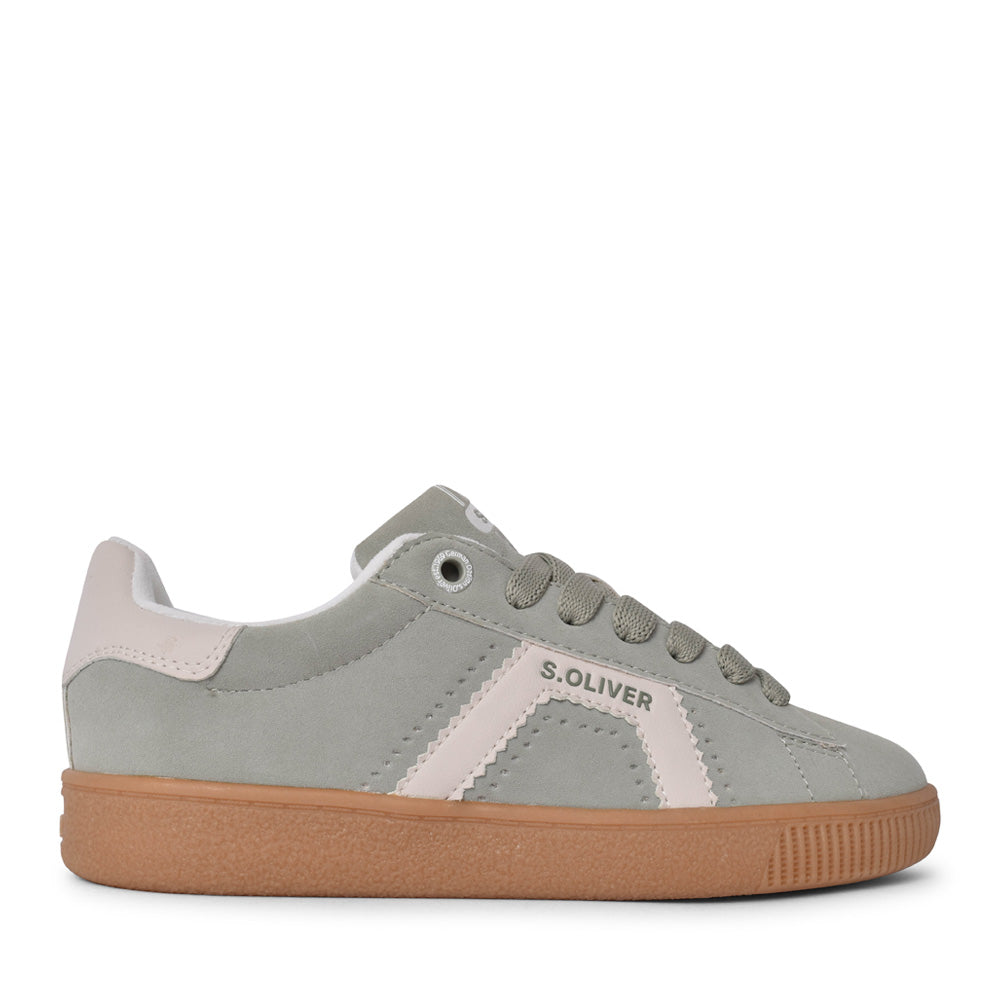 Ladies 5-23633 Laced Trainer In Green