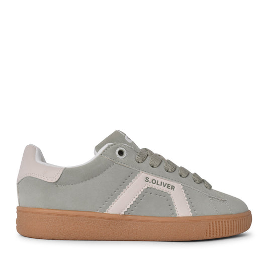 Ladies 5-23633 Laced Trainer In Green