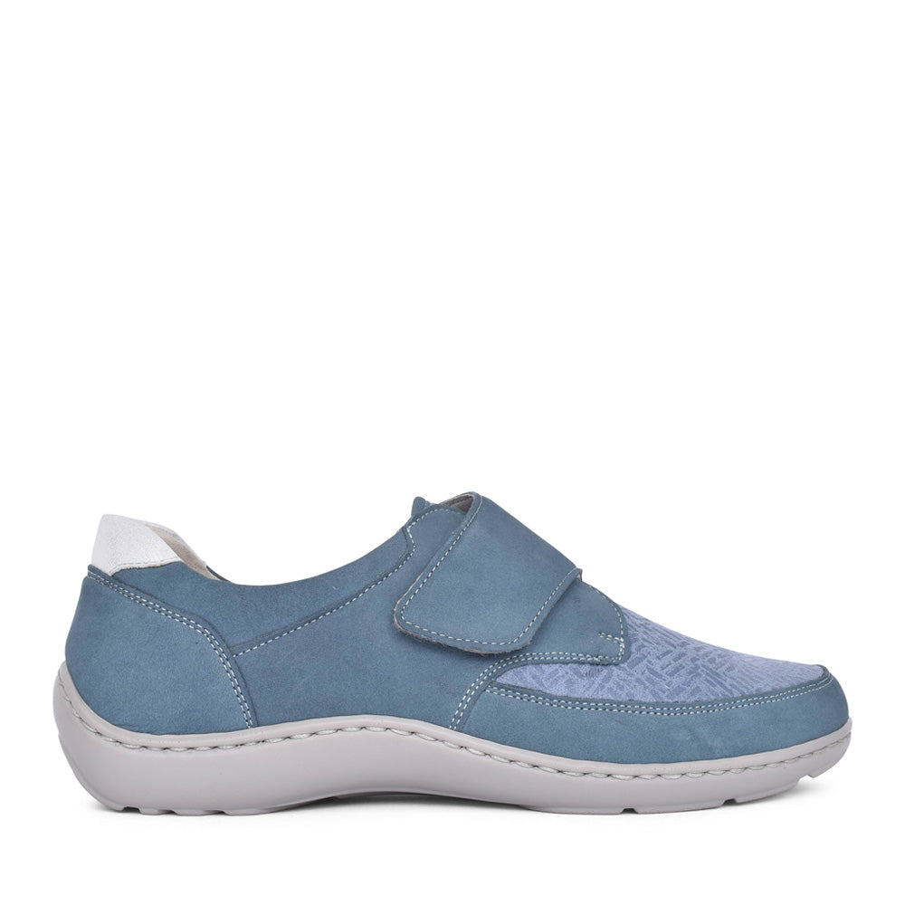 Ladies 496h31 Henni H-fit Velcro Shoe In Denim