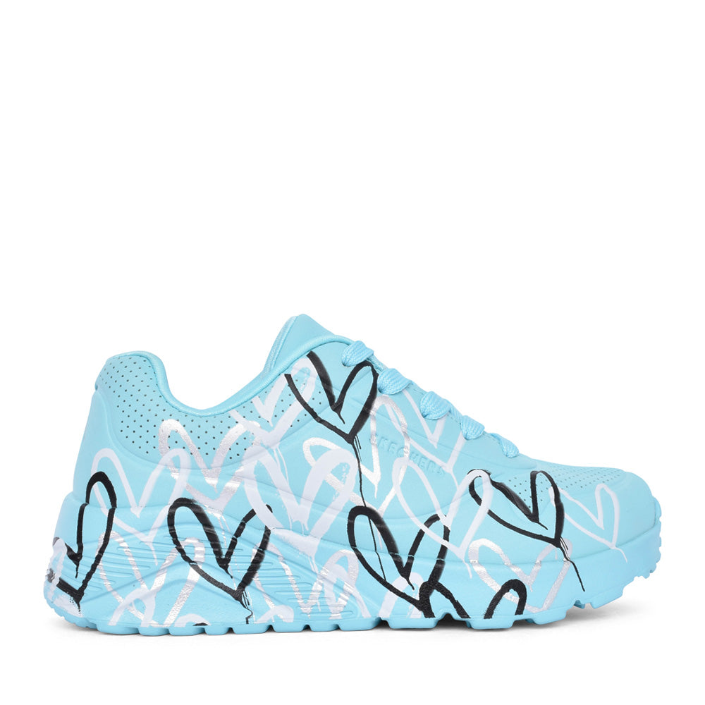 Girls 314067l Uno Lite Metallic Love Trainer In Turquoise