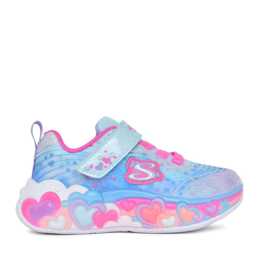 Girls 302696n Eternal Heart Lights Trainer In Light Blue