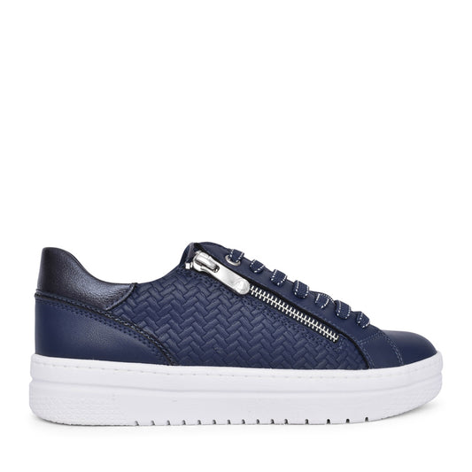Ladies 2-23718 Laced Trainer In Navy