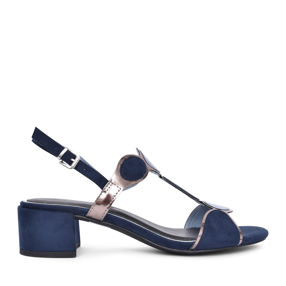 Ladies 2-28230 Block Heel Sandal In Navy