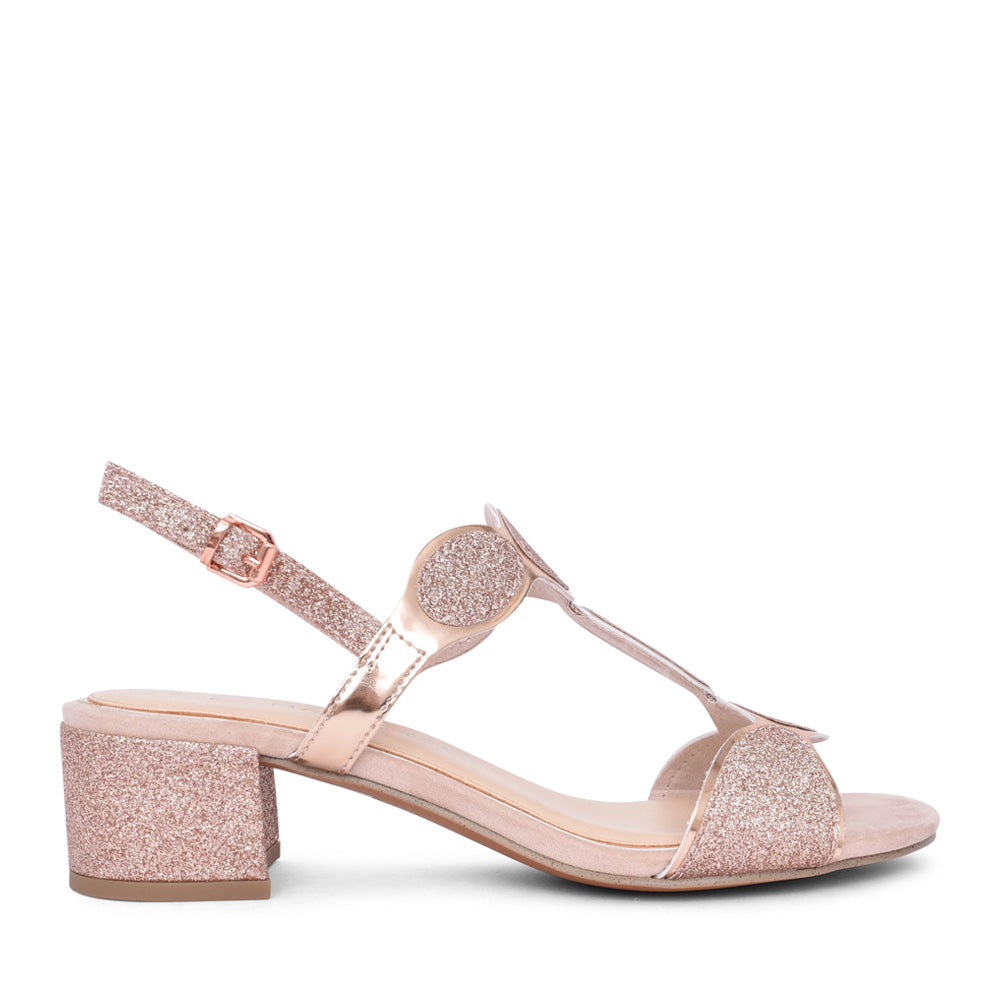 Ladies 2-28231 Block Heel Sandal In Rose Gold