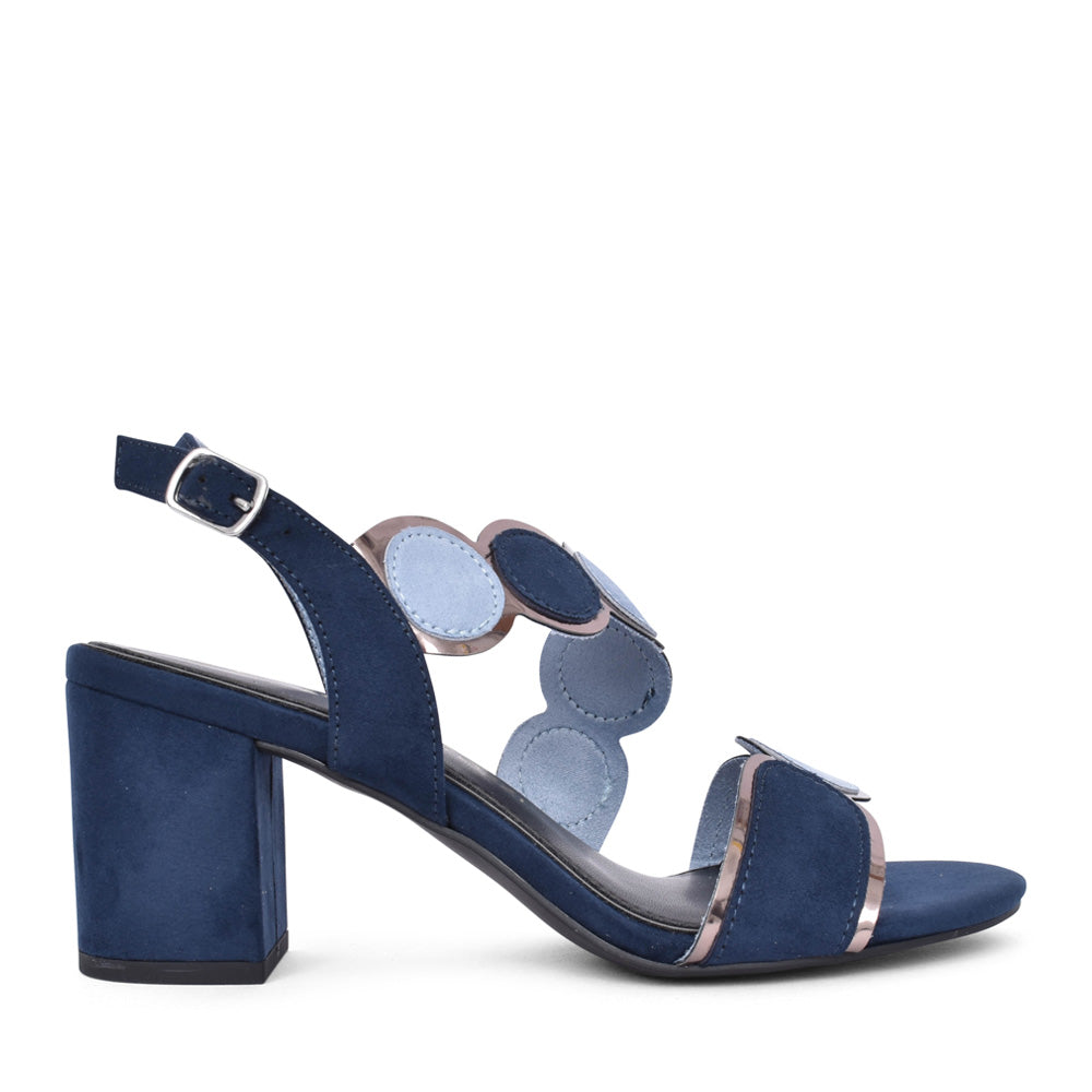 Ladies 2-28347 Block Heel Sandal In Navy