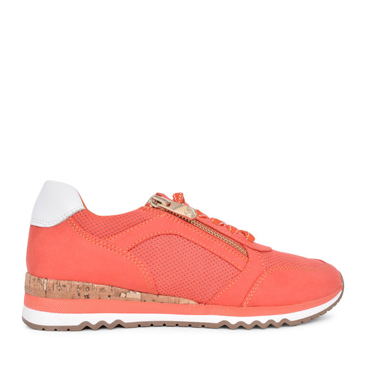 Ladies 2-23781 Laced Trainer In Orange