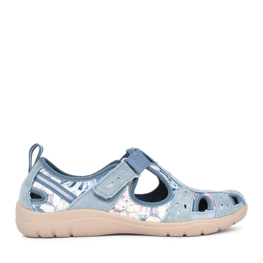 Ladies Cleveland 40703 Cut Out Shoe In Blue-multi