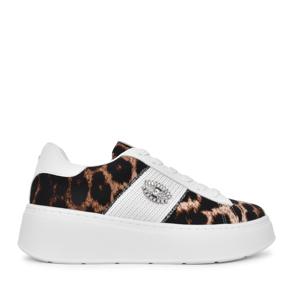 Ladies Wanted Laced Trainer In Leopard
