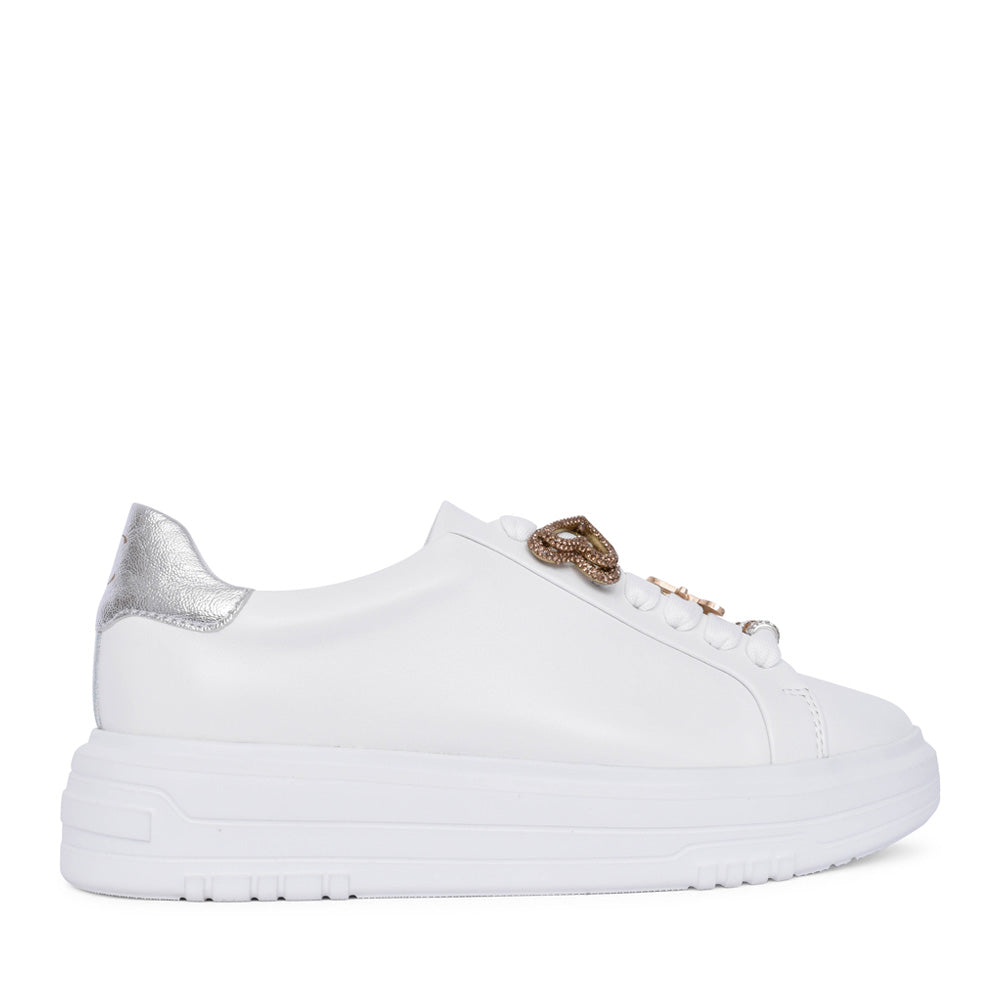 Ladies Regina-02 Laced Trainer In White