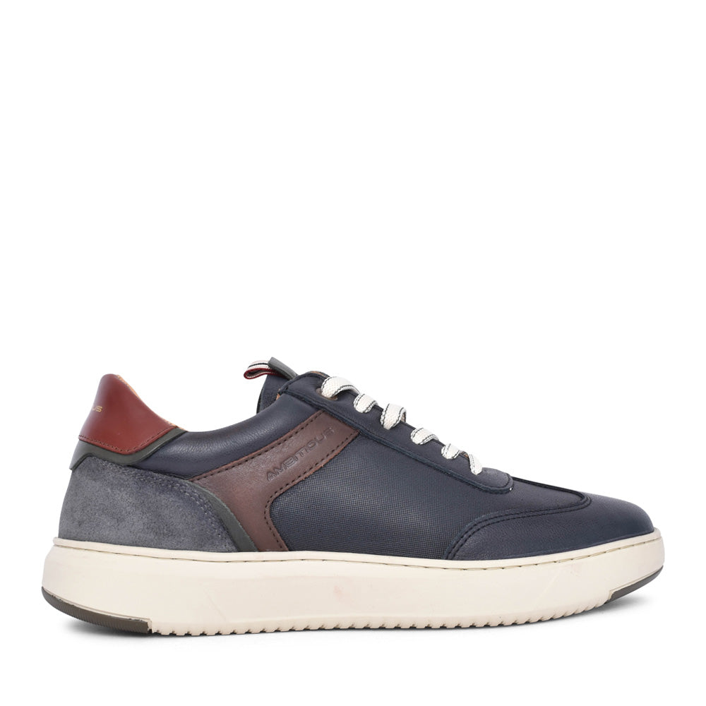 Mens 13714c Laced Trainer In Navy