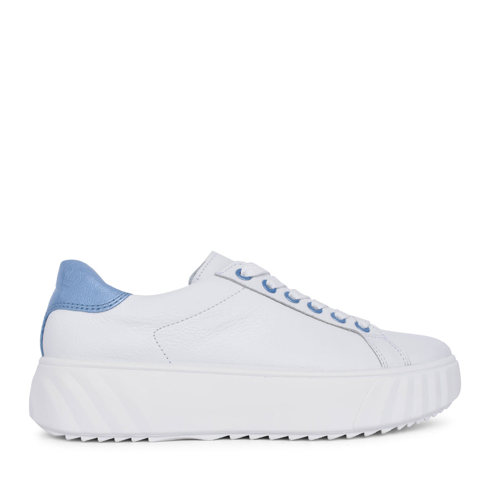 Ladies 12-46523 Monaco Laced Trainer In White