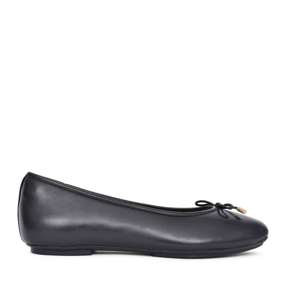 Ladies Hx8-001 Delicato Leather Ballet Pump In Black