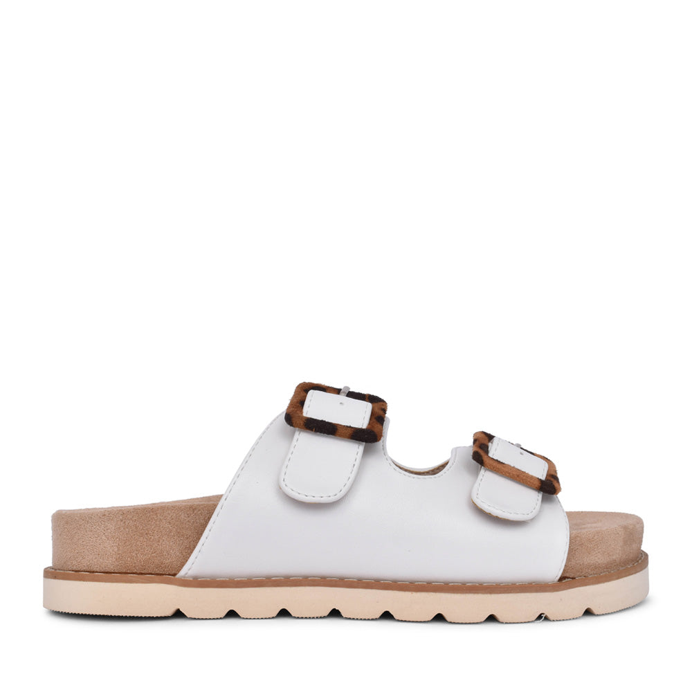 Ladies Fifty Two Double Strap Mule In White