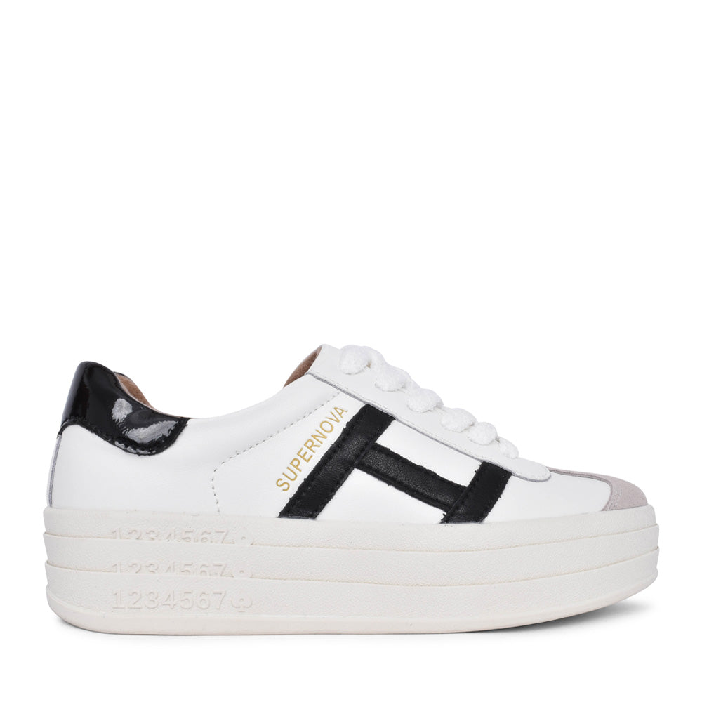 Ladies Sixty Eight Laced Trainer In White