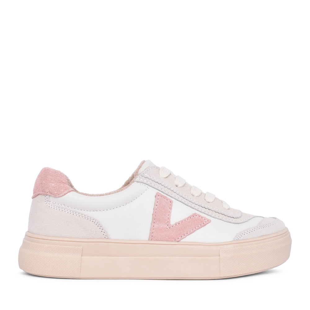 Ladies Eighty Laced Trainer In Blush