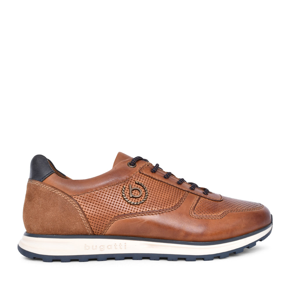 Mens A0211 Cirino Laced Trainer In Cognac