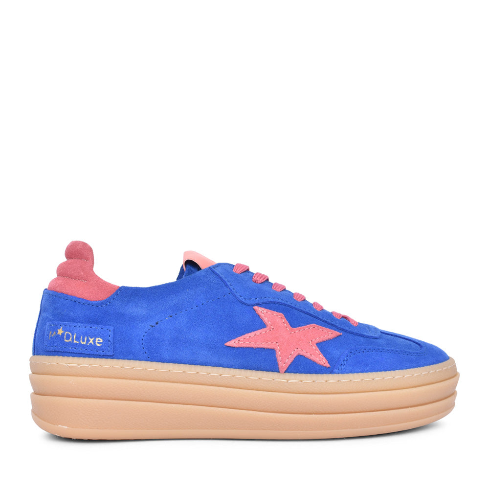 Ladies 526z-74 Laced Trainer In Cobalt