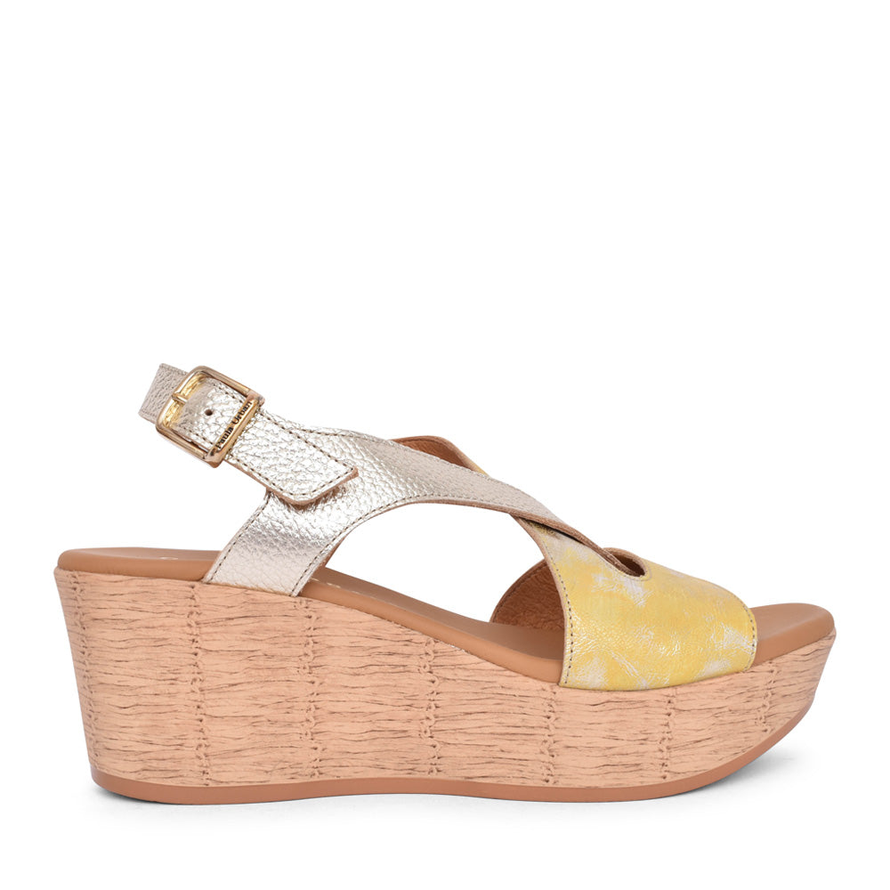 Ladies 31-749 Wedge Sandal In Mustard