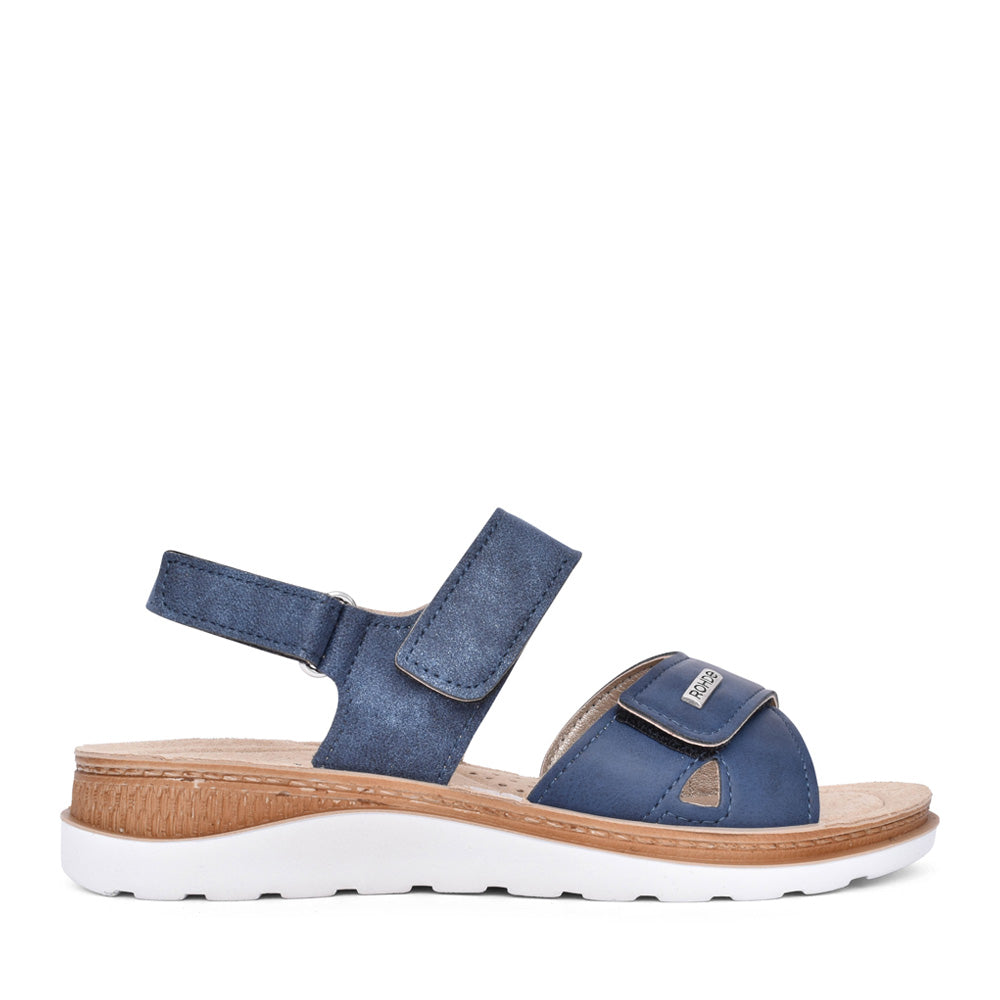 Ladies 1307 Velcro Sandal In Navy