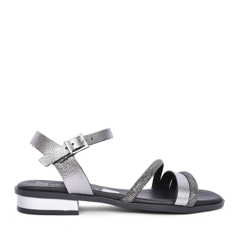 Ladies 5591 Strap Sandal In Pewter