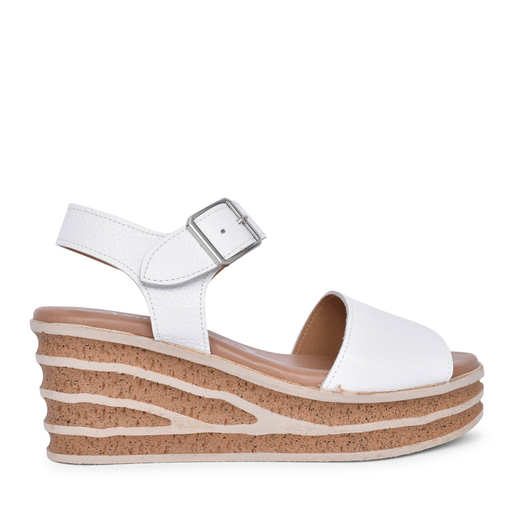 Ladies 1964 Wedge Sandal In White