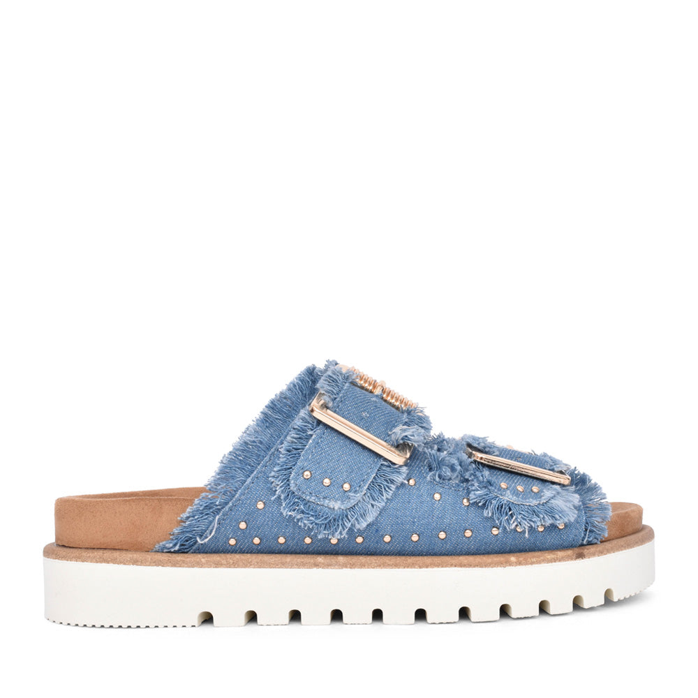 Ladies 1461708 Double Strap Mule In Denim