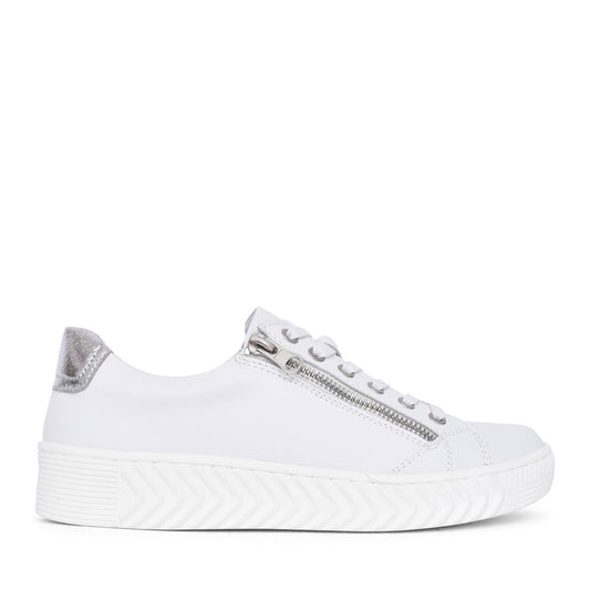 Ladies Leyna Laced Trainer In White