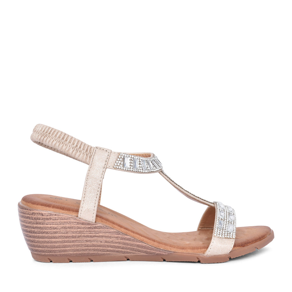 Ladies Macie Jlh492 Wedge Sandal In Silver
