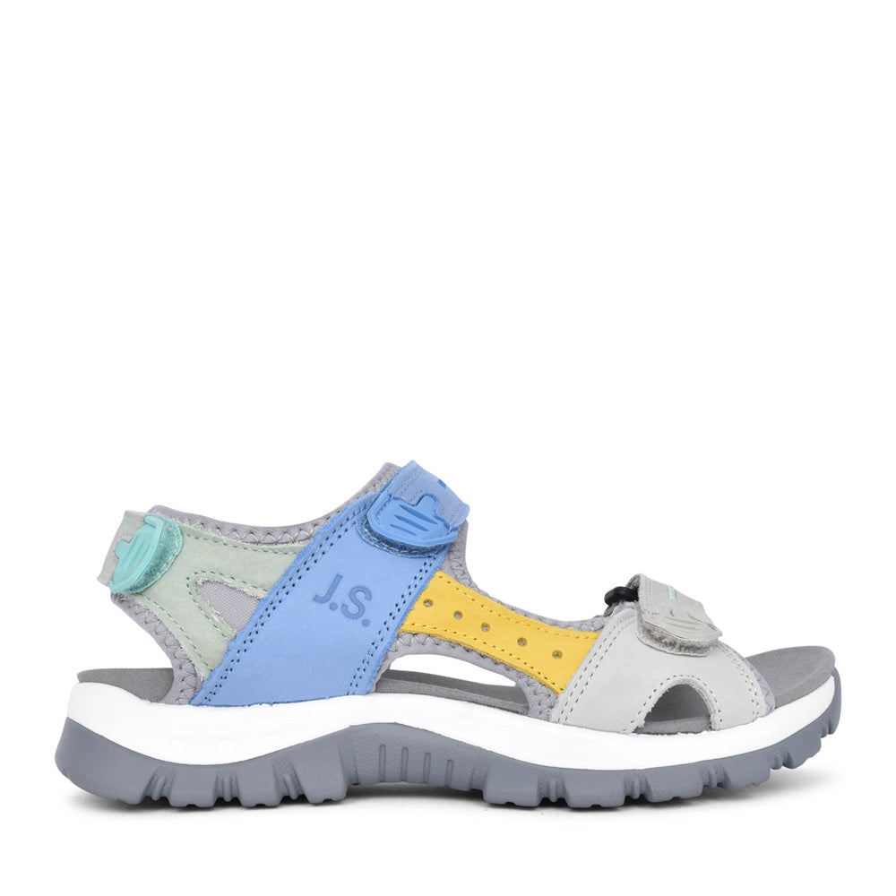 Ladies Bella 10 263510 Velcro Sandal In Blue-multi