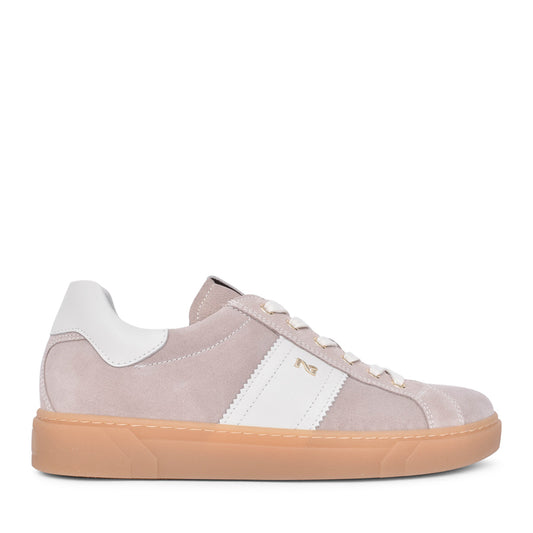 Ladies E513005d Laced Trainer In Taupe