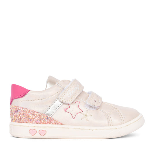 Girls 7903000 Double Velcro Shoe In Ivory