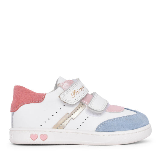 Girls 7903422 Double Velcro Shoe In White Multi