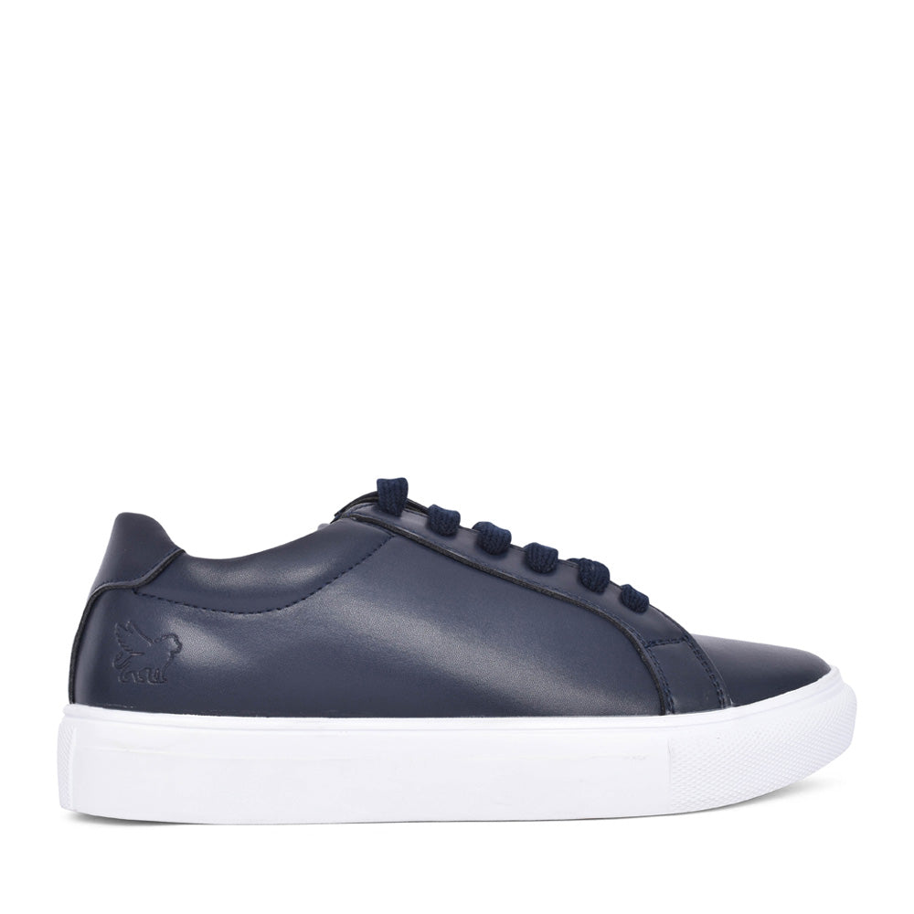 Boys Geneva Laced Trainer In Navy
