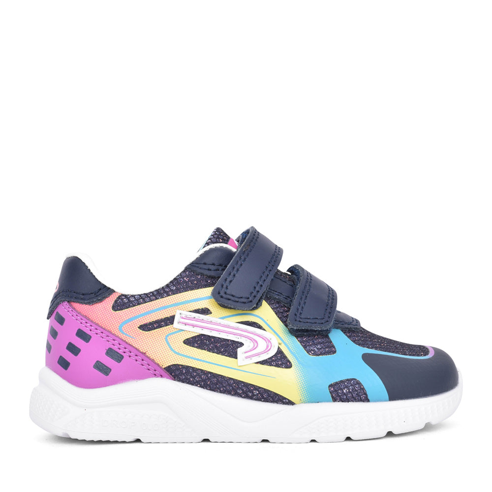 Girls 979320 Double Velcro Trainer In Navy Multi