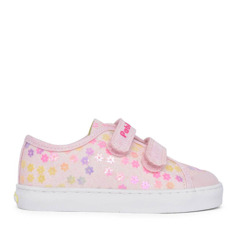 Girls 980670 Canvas Velcro Shoe In Rose