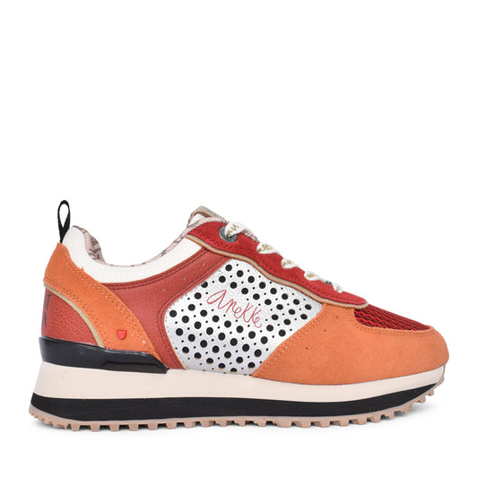 Ladies 40390-451 Laced Trainer In Orange
