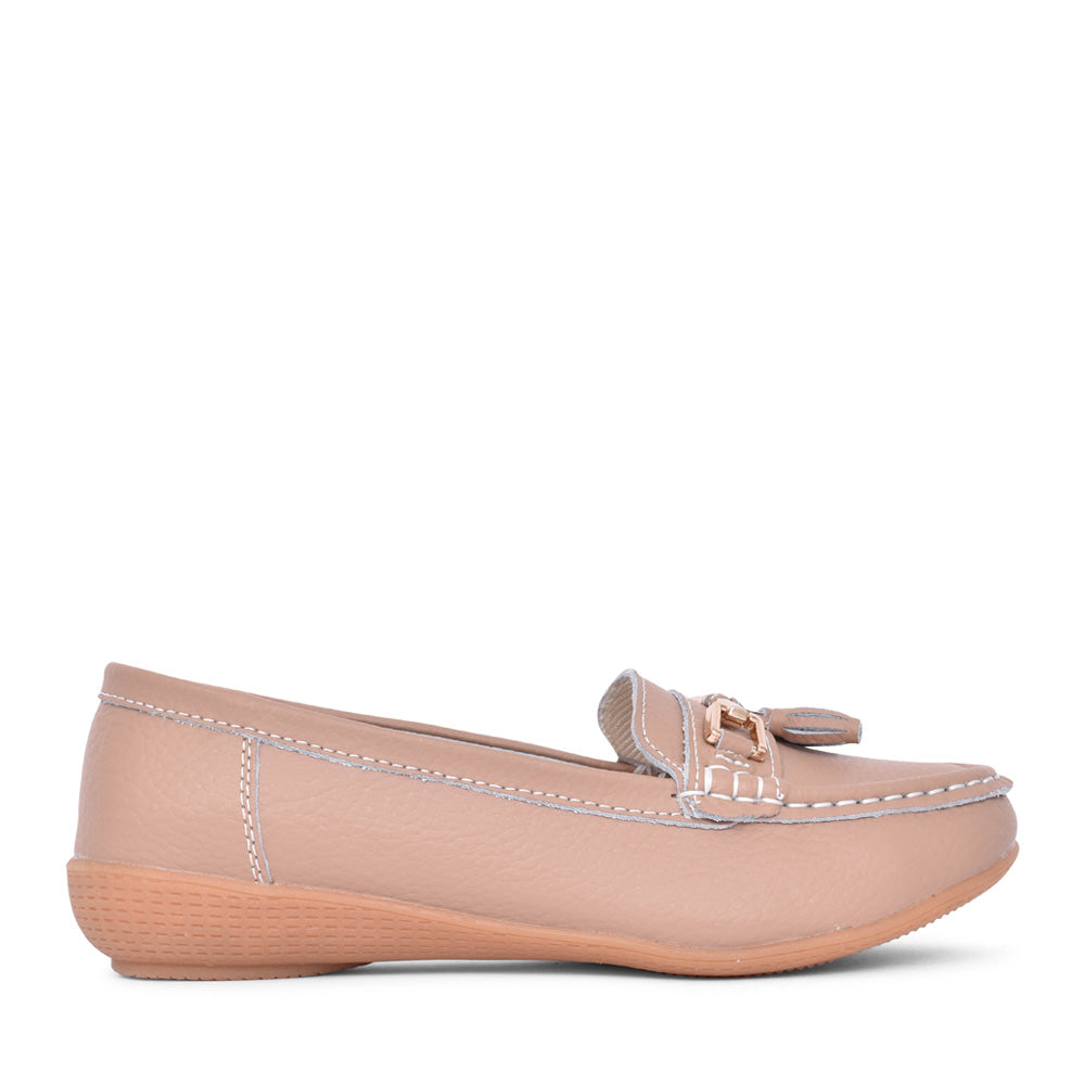 Ladies Nautical Slip-on Shoe In Mocha