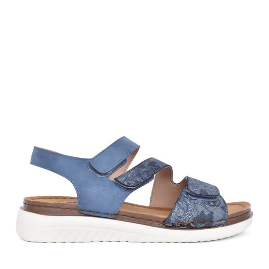 Ladies Bluebell Velcro Sandal In Navy