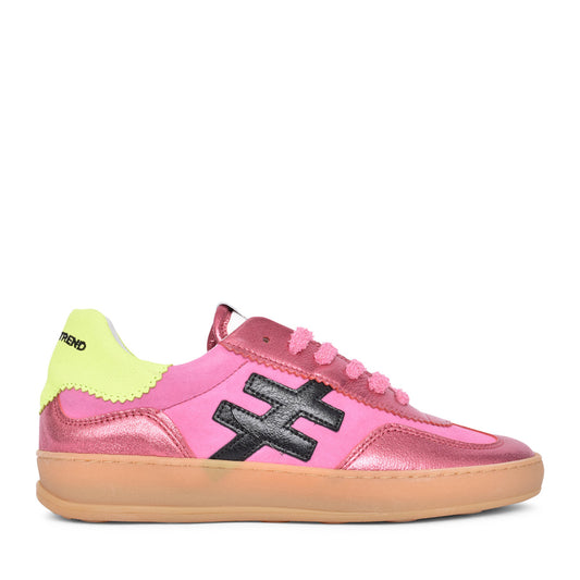 Ladies A032 76c6 Laced Trainer In Pink